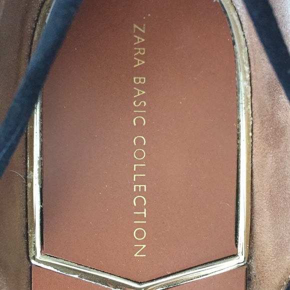 Zara black lace up pointed toe flats - Picture 2 of 2